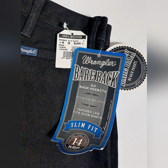 Black 15x 32 Wrangler Tapered Leg Slim Fit NBP - Picture 5 of 9